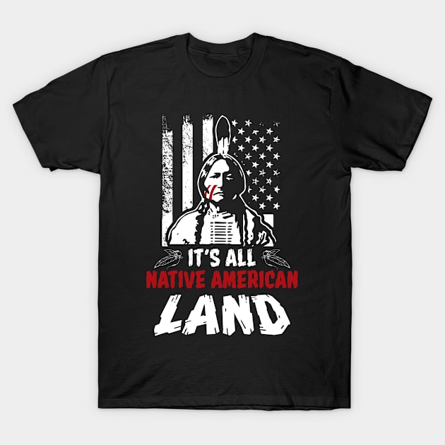 Its all native american land vintage distressed T-Shirt by Antrobus